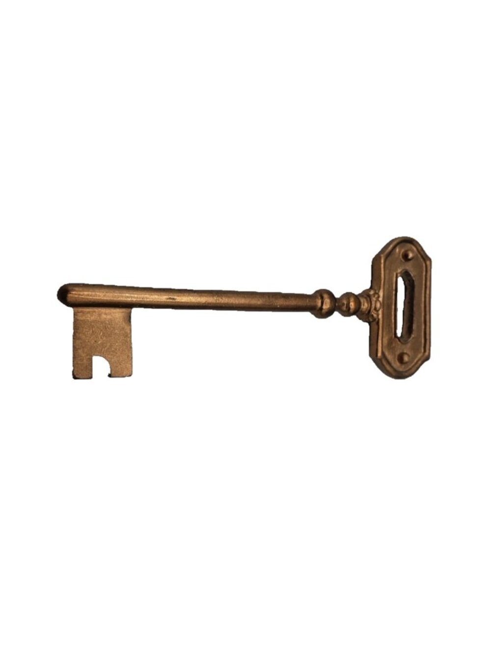 Vintage Brass Copper Skeleton Key 4.75 In Old Patina Rustic Decor Primitive
